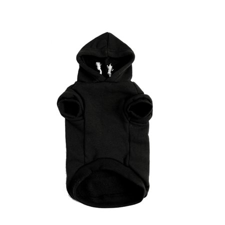 Dog Sweatshirt Hooded Pet Spring/Fall/Winter Clothes Warm Coat for Small and Medium Dogs Black XL