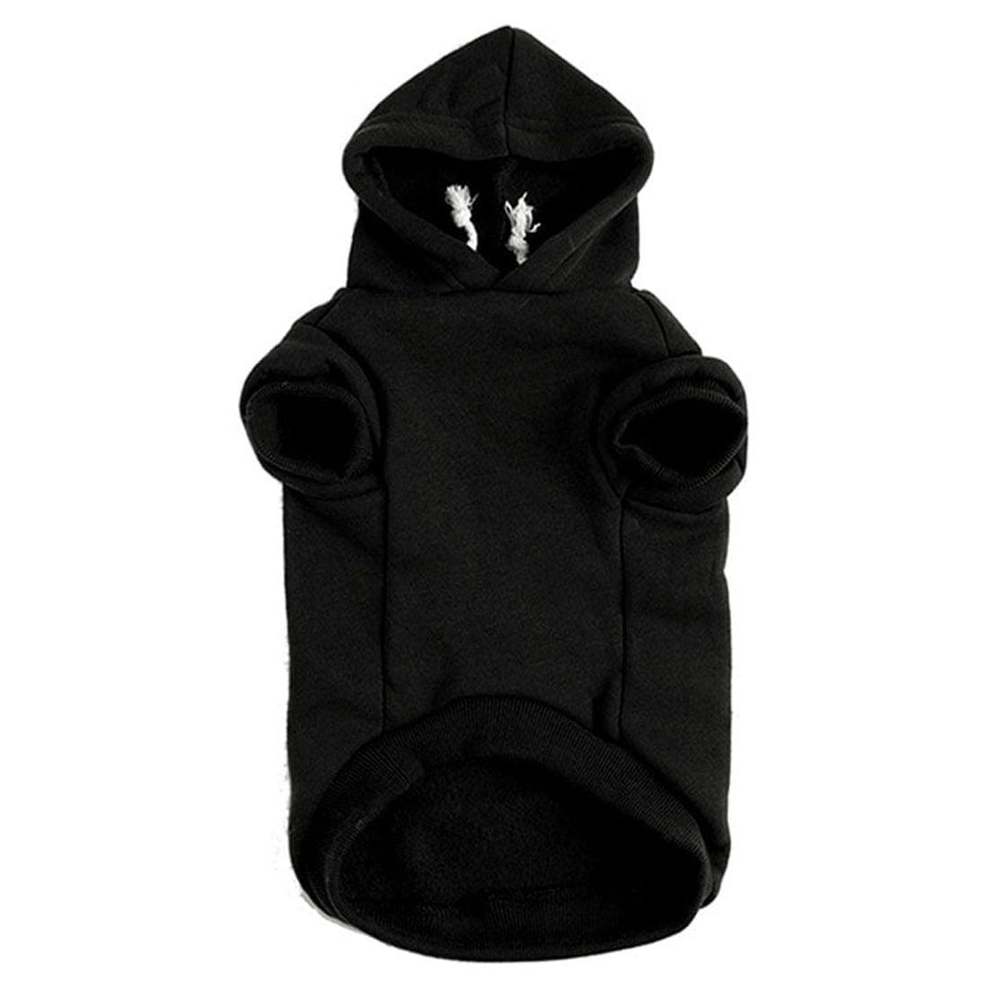 Dog Sweatshirt Hooded Pet Spring/Fall/Winter Clothes Warm Coat Black XS