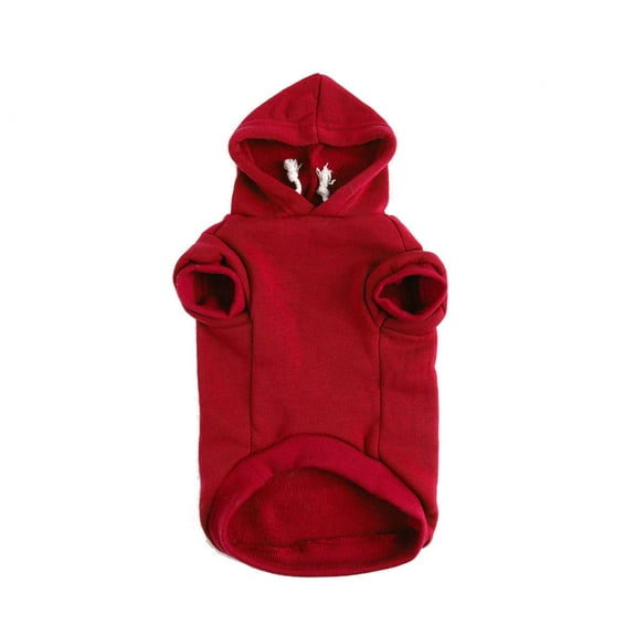 Dog Sweatshirt Hooded Pet Spring/Fall/Winter Clothes Warm Coat for Small and Medium Dogs Red XL