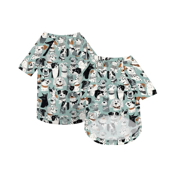 Dog Sweatshirt, Lightweight Animal Print, Sky Blue XXL Size, 1 Piece Pet T-Shirt for Large Breed Dogs, Casual Daily Wear Outdoor Walking Comfortable Pet Apparel