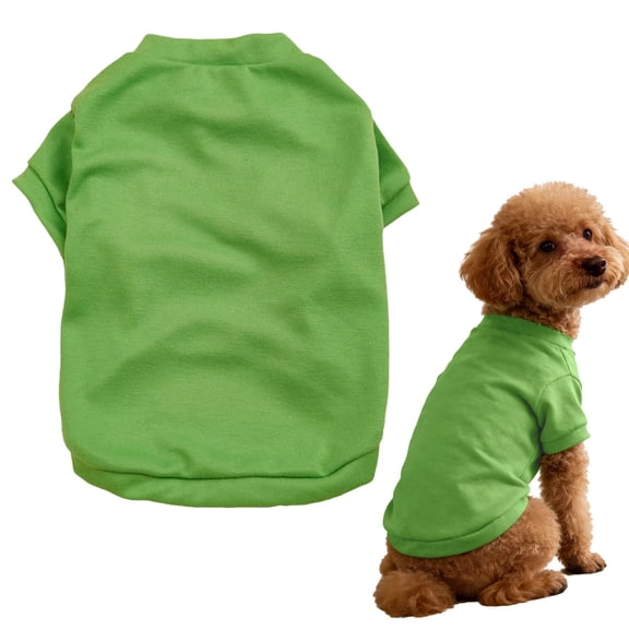 Dog T Shirt - Soft Cotton Basic Solid Color Pet Shirt, Lightweight Breathable Pullover for Small & Medium Dogs Puppy,Light Green,M