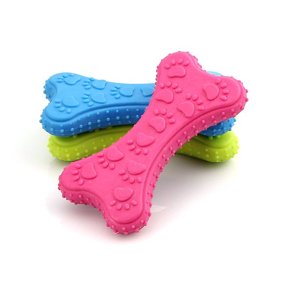 Dog TPR Teething Bone Tug Chew Toy Teething Interactive Traning Toy Bite-Resistant for Dogs Cleaning Stick
