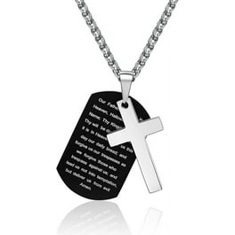 PROSTEEL Dog Tag Cross Necklace for Men Boys Stainless Steel