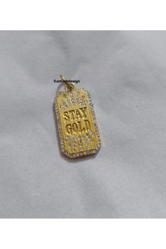 Dog Tag Diamond Necklace Pendants 925, Sterling Silver
