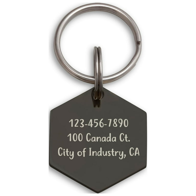 Dog Tag Hexagon Dog tag Custom Pet Tag Dog ID Tag Dog Name Tag Dog Tags for Dog Personalized Mountain Sunrise Hexagon Black Medium Front Back engraving Walmart