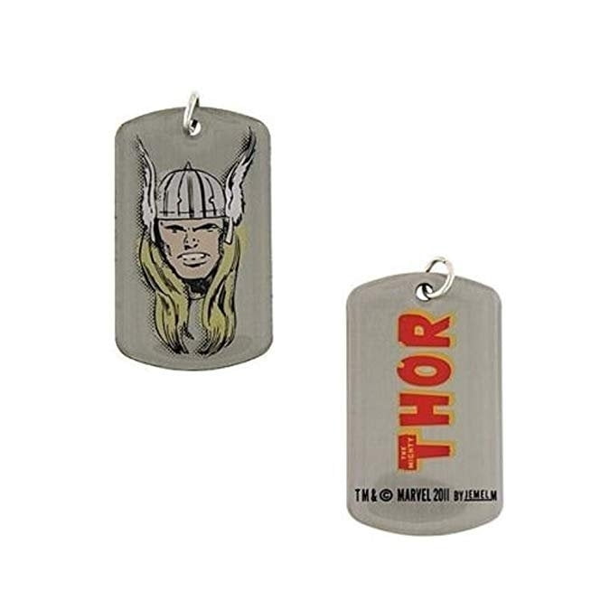 Dog Tag Marvel Comics Mighty Hero Thor Head Dog Tag Pendant Necklace Marvel Comics with Chain vintage jewelry