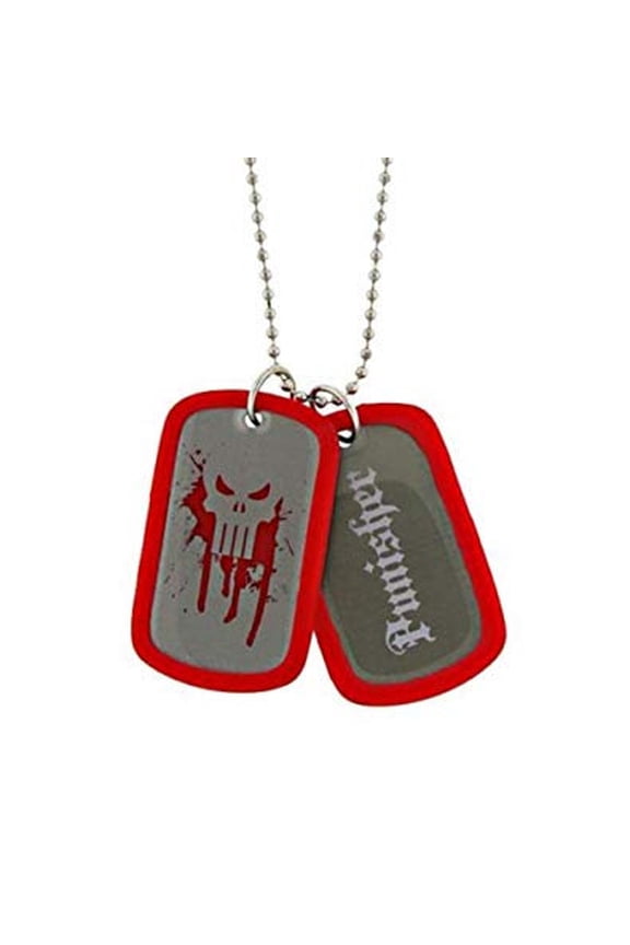 Dog Tag Marvel Comics Punisher Vigilante Red Skull Double Dog Tags Necklace Pendant vintage jewelry