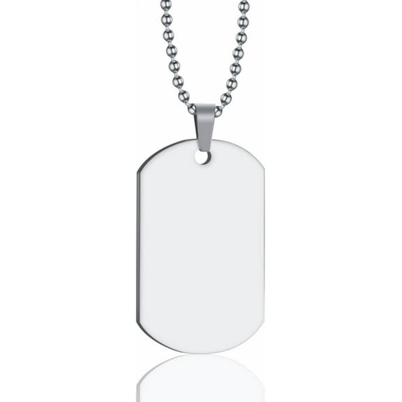 Dog Tag Necklace for Men Stainless Steel Tag Plates Pendant Necklace Military Dog Tag Pendant Necklace for Men Army Hip Hop Jewelry