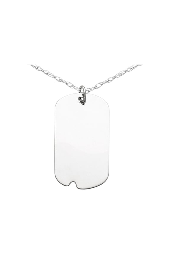 925 Sterling Silver Solid Polished back Engraveable Animal Pet Dog Tag Charm Pendant Necklace Disc 36x18mm Wide -  Jewel