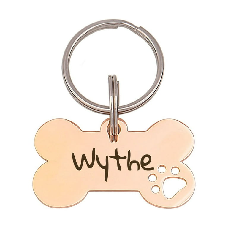 Rose gold bone dog tag discount