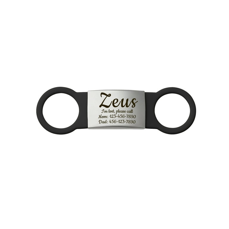 Dog Tags Custom Dog Tag Silent Pet Name Tag Slide On Pet Id Tag Slide On Dog Tags Silent Dog Name Tags Black Large