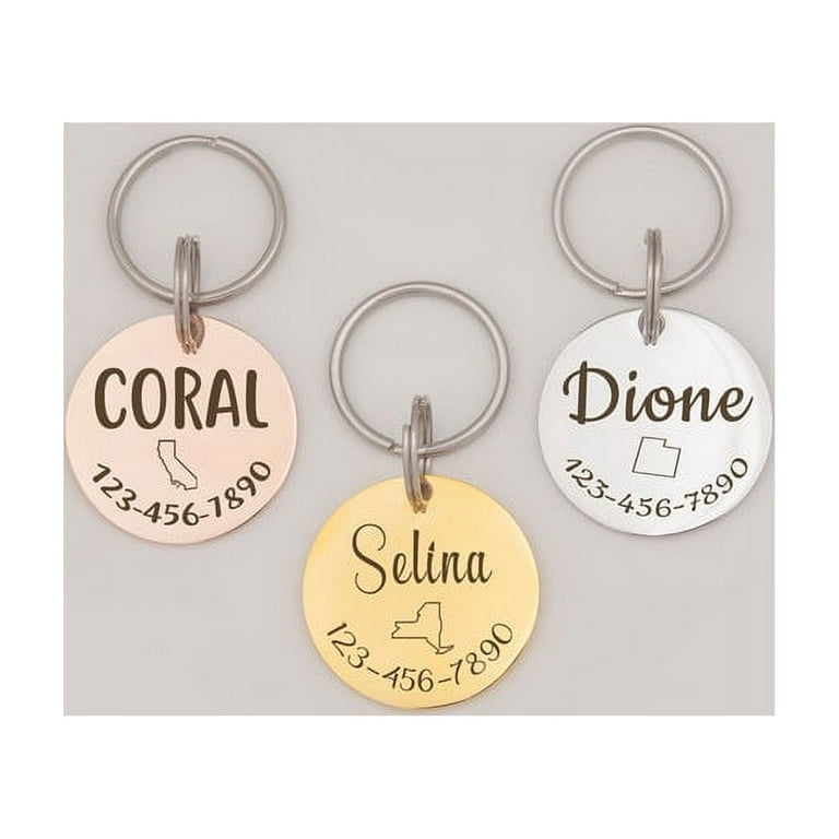 Acrylic Key Tags Round with your name and phone number