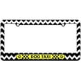 thumbnail image 1 of Dog Taxi, Paw Prints Checkered Logo License Plate Tag Frame, Multiple Colors, 1 of 1