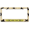 thumbnail image 1 of Dog Taxi, Paw Prints Checkered Logo License Plate Tag Frame, Multiple Colors, 1 of 1