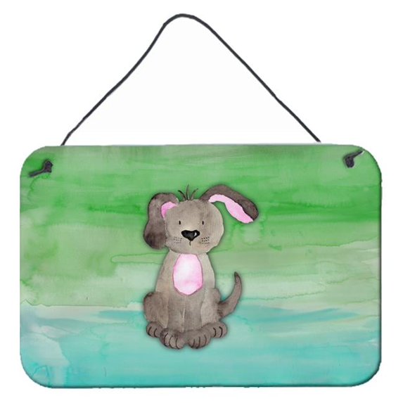 Dog Teal & Green Watercolor Wall or Door Hanging Prints