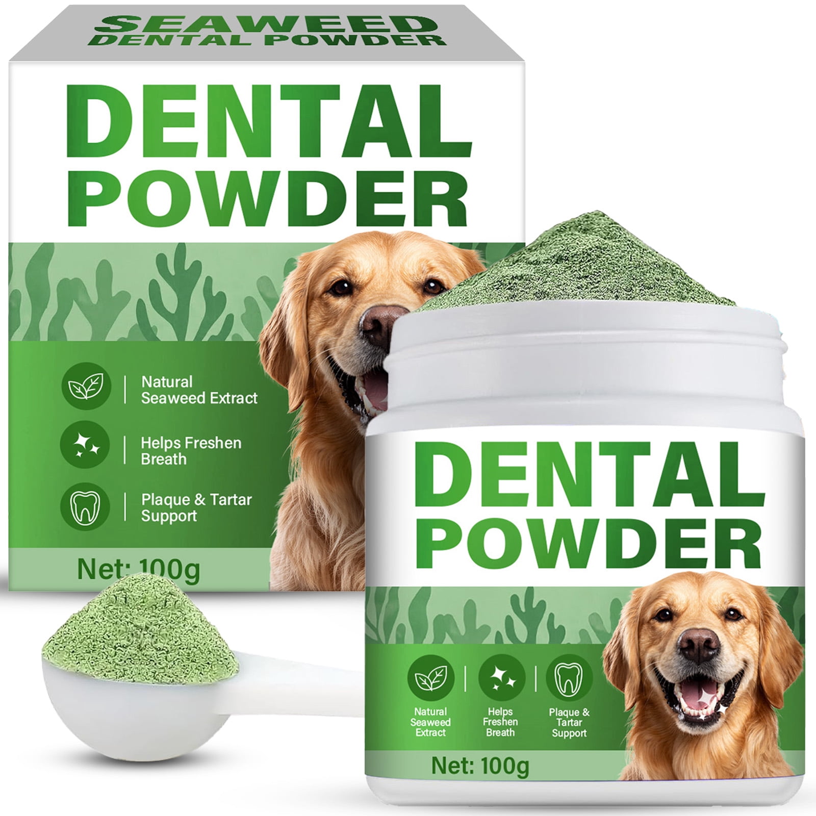 Dog Teeth Cleaning Powder, Dog Dental Powder, Dental Care Supplies for Small, Medium, Large Dogs