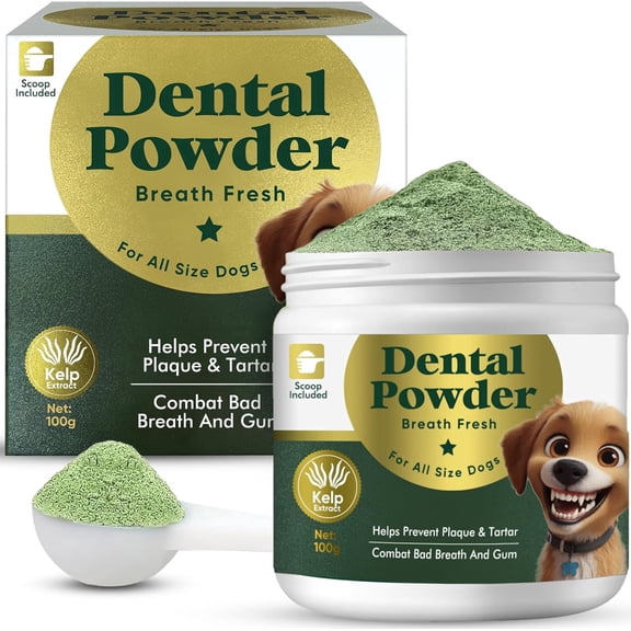 Dog Dental Powder,  Dog Teeth Cleaning Powder, Natural & Pet-Safe Formula, Dental Care Supplies for Dogs