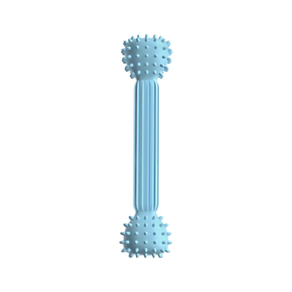 Dog Teething Chew Toy - Blue - Durable TPR Bone Toy with Spikes for Teeth Cleaning, Interactive Play & Boredom Relief (14cm)