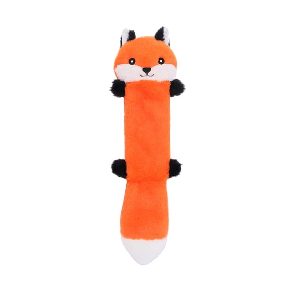 Dog Teething Toy Squeaky Racoons Cartoon Shape for Medium & Small Dogs Cute Furry Chew Toy Long Tail
