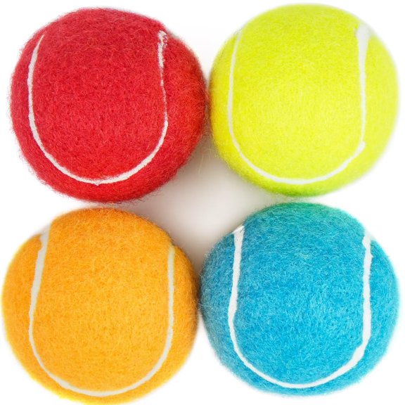 Dog Tennis Balls 4 Pack, 2" Durable High-Bounce Mini Tennis Balls for Dogs, Squeaky Dog Ball for Fetch & Training, Outdoor Interactive Dog Toy Ball for Small Dogs Puppy Puppies