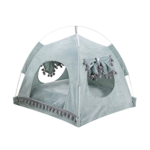 Dog Tents for Small Dogs Semi-Enclosed Pet Tent with Reversible Cushion for All Seasons, Washable and Foldable Design in Green