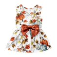 thumbnail image 1 of Dog Thanksgiving Outfit, Dog Dress with Bow, Cute Fall Pet Costume with Pumpkin Maple Leaves Printed, Pets Halloween Costume - X-Large, 1 of 7