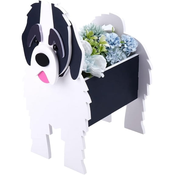 Dog Theme PVC Foam Board for DIY Flower Pot Decoration Display Decorations Newfoundland Dog Black 220x172x335mm for diy