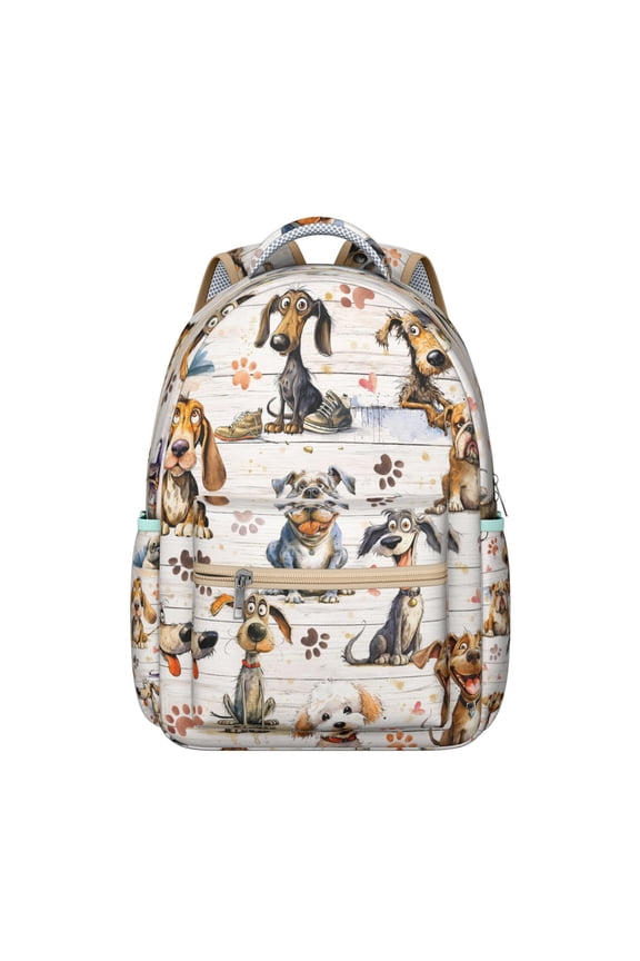 Dog Themed All-Purpose Backpack - School, Work & Weekend Adventures, Durable & Lightweight, Stylish Print