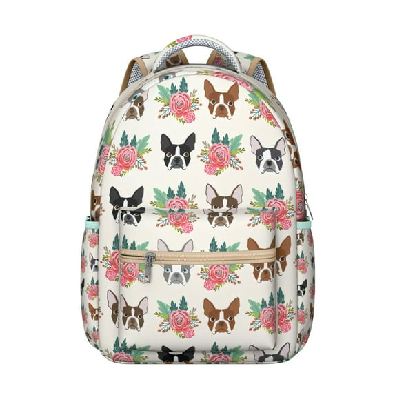 Dog Themed Campus Backpack for Students - Spacious Bookbag, Water-Resistant, Trendy Print for High School & College