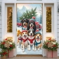 thumbnail image 1 of Dog Themed Christmas Banner Red Truck Design Xmas Backdrop Snowy Scene Santa Hat Winter Background for Christmas Party Family Gathering Holiday Celebration, 1 of 9