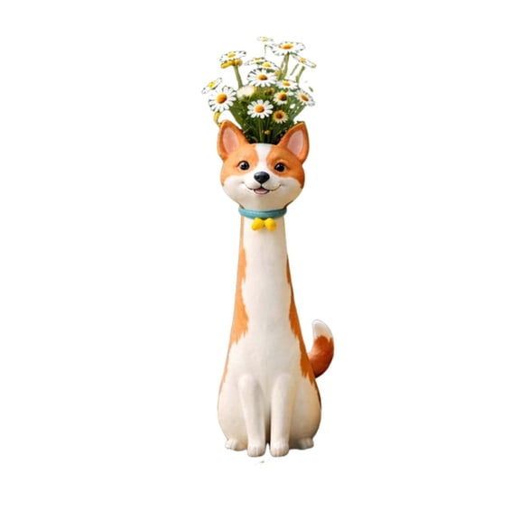Dog-Themed Decorative Vase with Whimsical Design, Versatile Home Accent for Pet Lovers, Perfect for Flowers or Standalone Decor