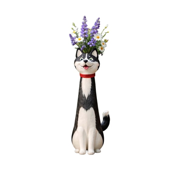 Dog-Themed Vase Quirky Decor Home Decoration Pet Lover Gift for Living Room