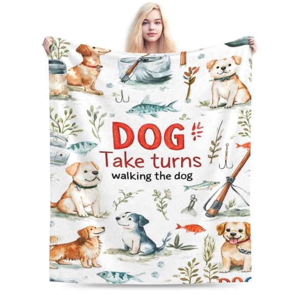 Dog Throw Blanket Cute Dog Animal Pattern Blanket Super Soft Flannel Fleece Blankets Lightweight Fluffy Plush Bed Blanket for Bedding Sofa and Travel 50x40