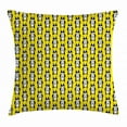 thumbnail image 1 of Dog Throw Pillow Cushion Cover, Cartoon Style Cute French Bulldog Holding a Puppy Animal Lover Concept, Decorative Square Accent Pillow Case, 20 X 20 Inches, Yellow Black and White, by Ambesonne, 1 of 2