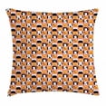 thumbnail image 1 of Dog Throw Pillow Cushion Cover, Stylized Funny Puppy Heads Kids Doodle Concept Square Form on Coral Tone Background, Decorative Square Accent Pillow Case, 18 X 18 Inches, Multicolor, by Ambesonne, 1 of 2