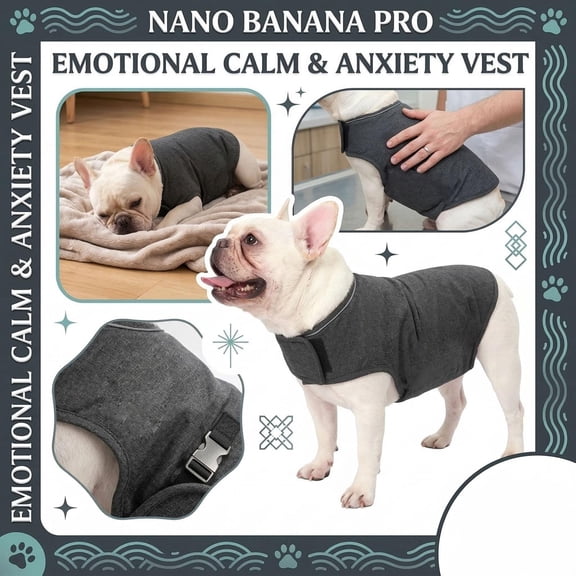 Dog Thunder Jacket with Cozy Fleece Lining, Calming Vest for Dogs Relaxation Relief for Small Dogs, Thunder Shirt for Dogs Relaxation Xs Size, 1 Pack