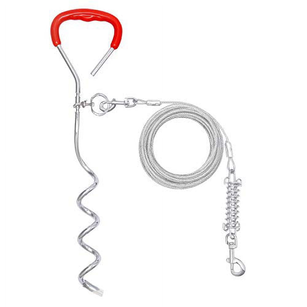 Dog Tie Out Cable 30ft and Stake,Dog Leash for Yard with RustProof