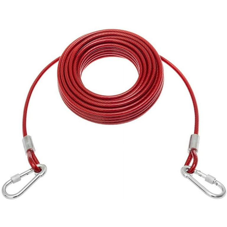Dog Tie Out Cable 50 Feet Dog Leash for Outdoor Camping Yard