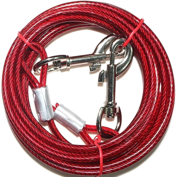 Dog Tie Out Cable Galvanized Steel Wire Pet Leash With PVC Coating Chew Proof Lead For Large Dogs Pets Dog Yard Camping Outdoors