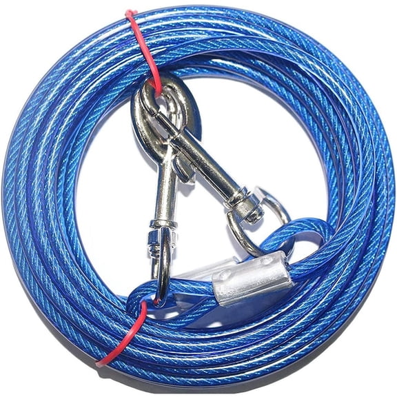 Dog Tie Out Cable Galvanized Steel Wire Pet Leash With PVC Coating Chew Proof Lead For Large Dogs Pets Dog Yard Camping Outdoors