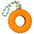 thumbnail image 1 of Dog Tire Toy, Denbek Treat Dispensing Chew Toy for Teething Clean & Dental Care, Enrichment Dog Toys for Boredom Relieve, Interactive Tug-Of-War Slow Feeder Pet Toys, 1 of 9