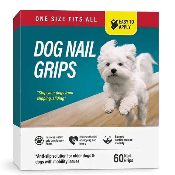 Dog Toe Grips, Dog Nail Grips, Secure Traction for Indoor & Outdoor Surfaces, 60pcs