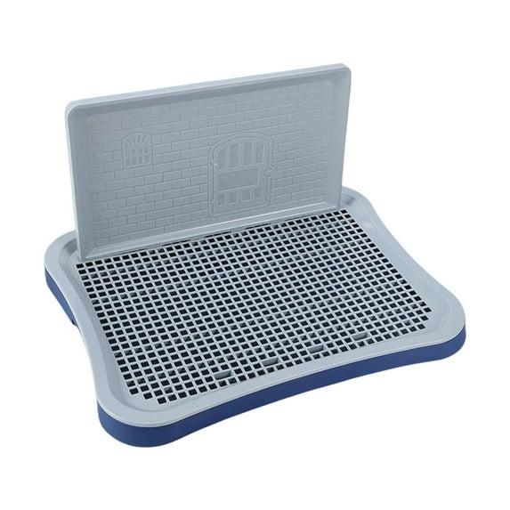Dog Toilet Anti Splashing Removable Lattice Puppy Potty Tray with Urinary Column Pet Training Toilet Tray for Small and Medium Dogs Kitten Blue