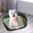 thumbnail image 1 of Dog Toilet Litter Pan, Indoor Outdoor Lavatory Basin, Portable Training Pad Holder Trainer Corner Puppy Potty Tray, 1 of 10