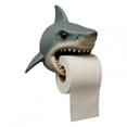 thumbnail image 1 of Dog Toilet Paper Holder Wall Mount Resin Shark Roll Paper Organizer Bathroom Kitchen Paper Towel Tissue Dispenser Decoration, 1 of 9