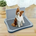 thumbnail image 1 of Dog Toilet Potty Trainer, Puppy Toilet Keep Paws and Floors Clean, Puppy Potty Tray, Lattice Pet Training Toilet Tray for Hamster Puppy Rabbit Navy, 1 of 1