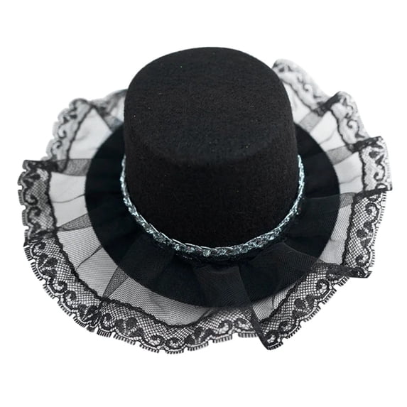 Dog Top Hat Pet Costume Accessory Mini Gentleman Hat for Dogs Lace Trim Party Dress Up Prop for Halloween Events
