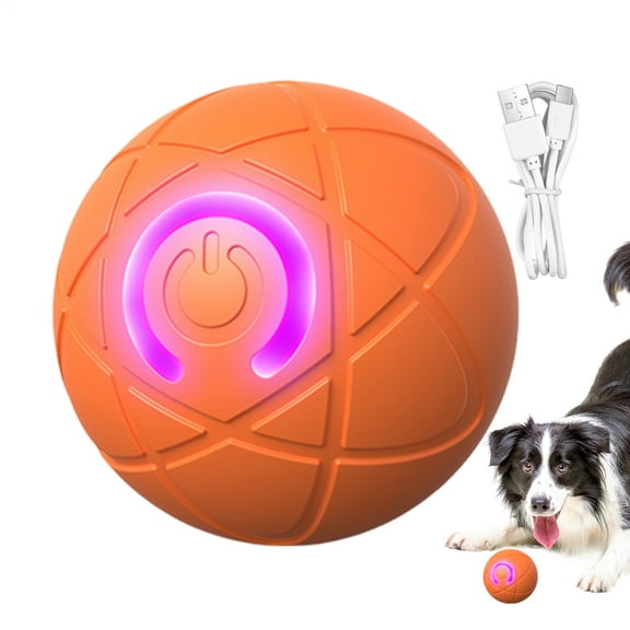 Dog Toy Ball Interactive Rolling Ball Auto Moving Dog Toy Two Modes Rechargeable Automatic Ball Pet Toy Supplies USB Interactive Dog Ball Toy for Indoor Play