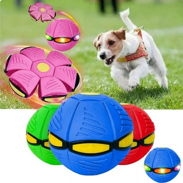 Dog Toy Ball ,Pet Toy Flying Saucer Ball, Toys Stomp Magic Ball Childrens Toy, 6Lights BLUE