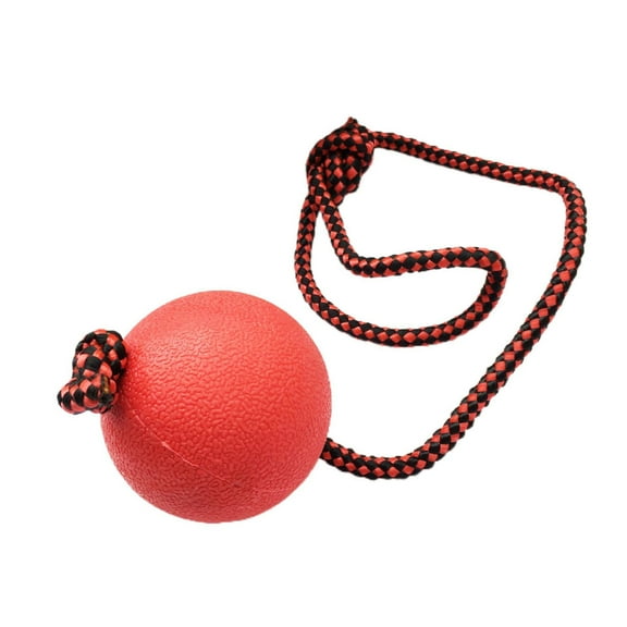 Dog Toy Ball with Rope Handle，Dog Training Ball on Rope Toy , Dog Chew Toys for Fetch, Catch, Throw and Tug of War